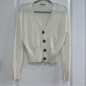 Anthropologie Dex Cardigan Small Cream Ivory button up